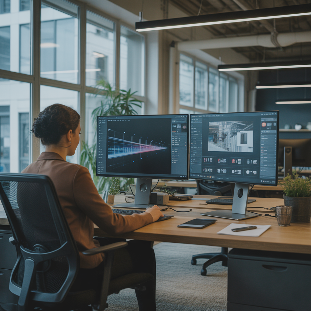 Espacio de trabajo moderno de diseño web